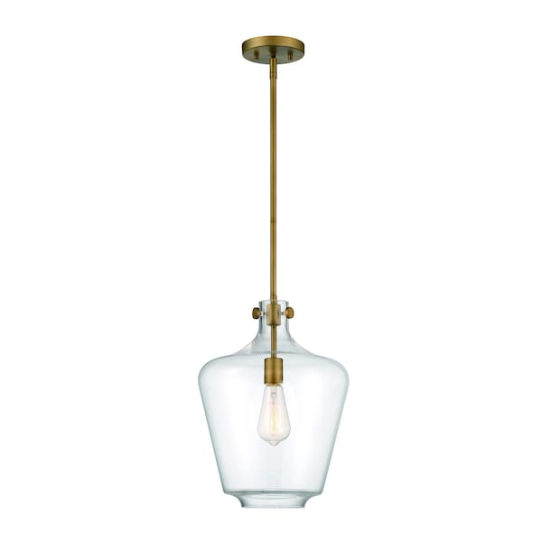 Designers Fountain Day Dream 60 Watt 1 Light Old Satin Brass Pendant with Clear Glass Shade D229M-12P-OSB - main